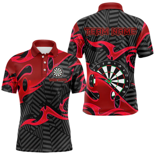 Individuelles schwarz-rotes Dart-Poloshirt für Herren, Dartshirt Darttrikot TDM3459