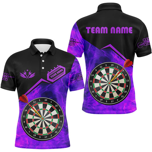 Individuelles Feuerflamme Herren Poloshirt, Dartbrett Trikot Bekleidung Lila TDM1861