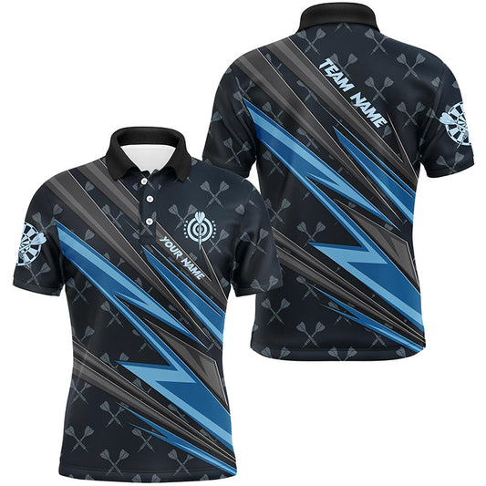Individuelles Blaues Darttrikot Dart Poloshirt Für Herren, Dart Team Liga Shirt TDM1504