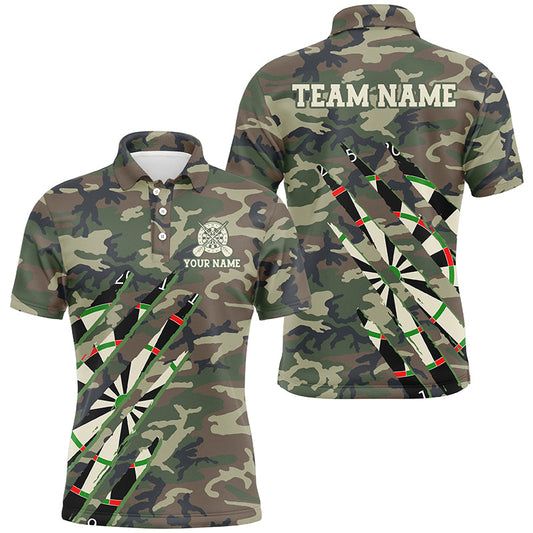 Individuelles Militärgrünes Camouflage Herren Poloshirt, Armee Dart-Teamtrikot TDM2559