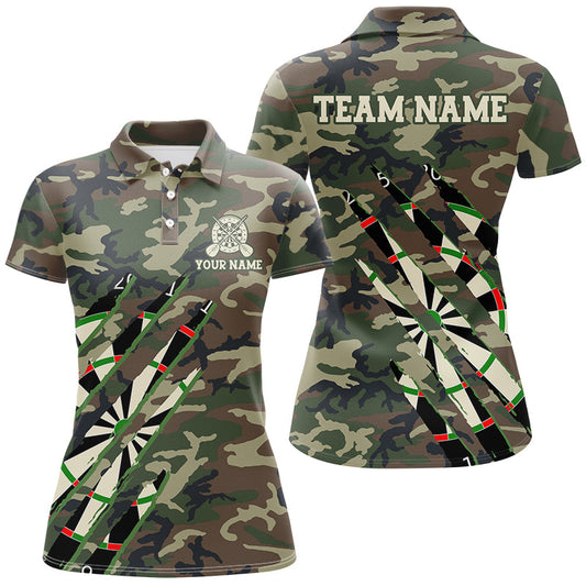 Individuelles Militärgrünes Camouflage Herren Poloshirt, Armee Dart-Teamtrikot TDM2559