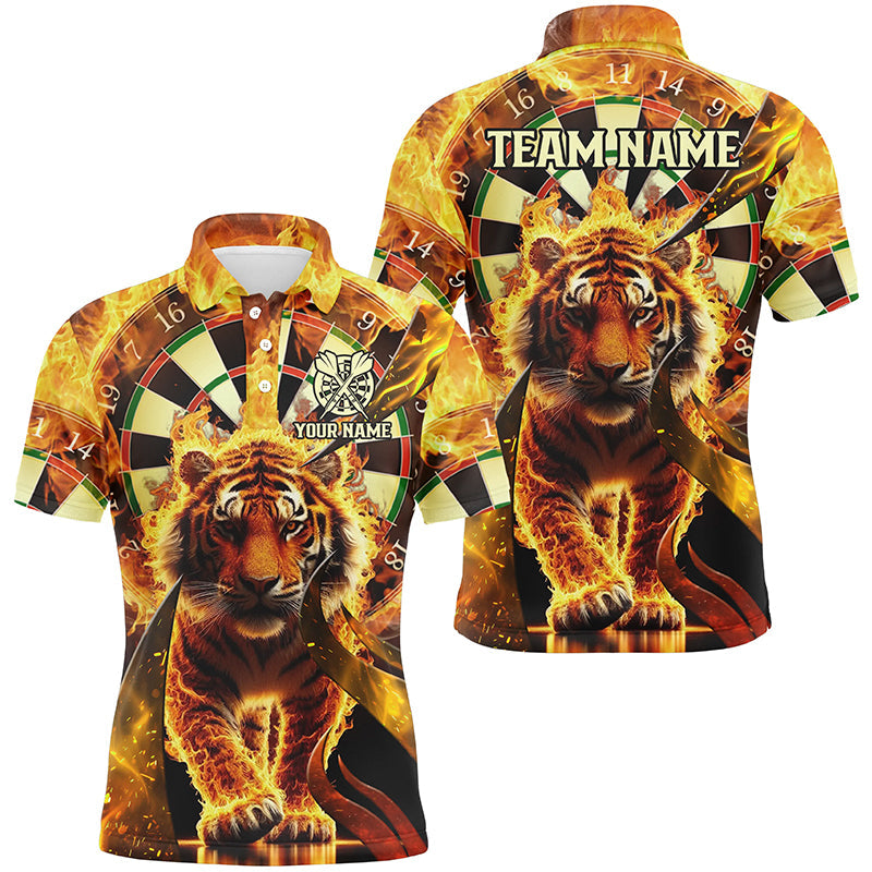 Individuelles Dartbrett Feuerflamme Tiger Herren Poloshirt, Team-Liga Darttrikot TDM2561