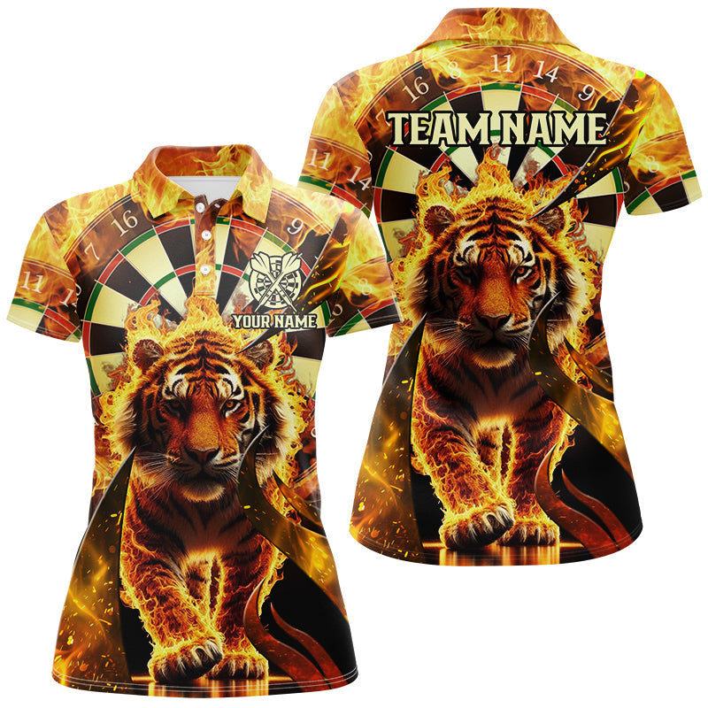 Individuelles Dartbrett Feuerflamme Tiger Herren Poloshirt, Team-Liga Darttrikot TDM2561