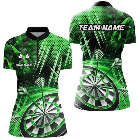 Glitzer Herren Darts Shirts, Individuelle Team Dartliga Shirts, Grüne Dart Trikots TDM3284