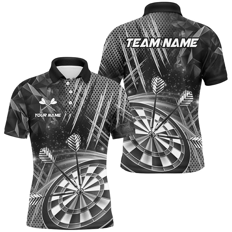 Glitzernde Dartshirts für Herren, individuelle Dartliga-Teamshirts, Darttrikots in Grau TDM3285