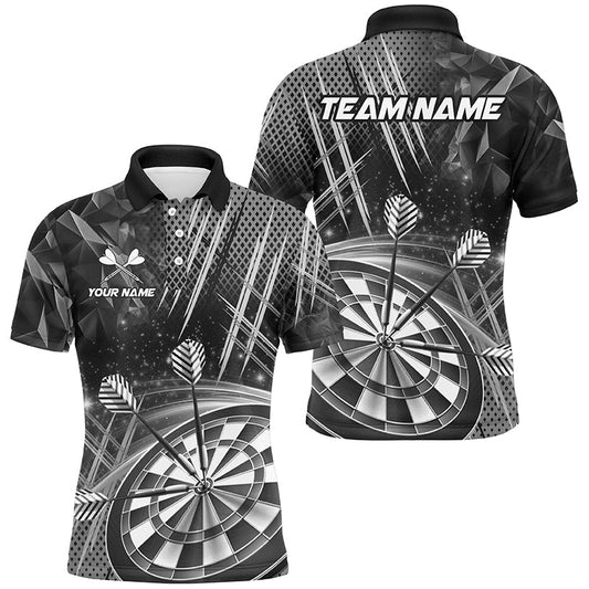 Glitzernde Dartshirts für Herren, individuelle Dartliga-Teamshirts, Darttrikots in Grau TDM3285