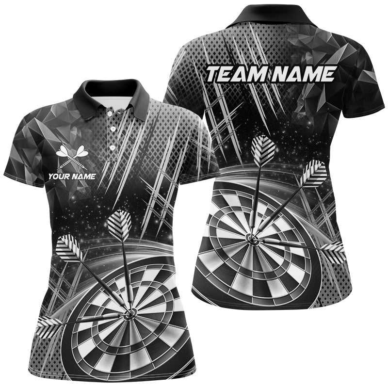 Glitzer Darts-Shirts für Herren, Individuelle Team-Dartliga-Shirts, Dart-Trikots Grau TDM3285