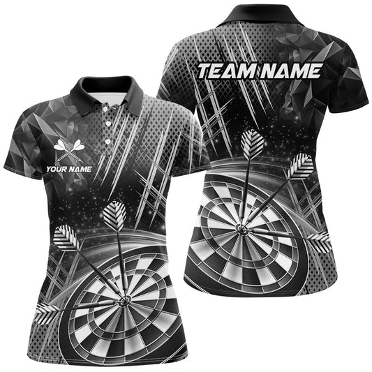Glitzer Darts-Shirts für Herren, Individuelle Team-Dartliga-Shirts, Dart-Trikots Grau TDM3285