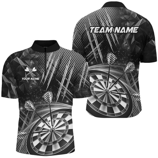 Glitzer Herren Dart Shirts, Individuelles Team Dart Liga Shirts, Dart Trikots Grau TDM3285