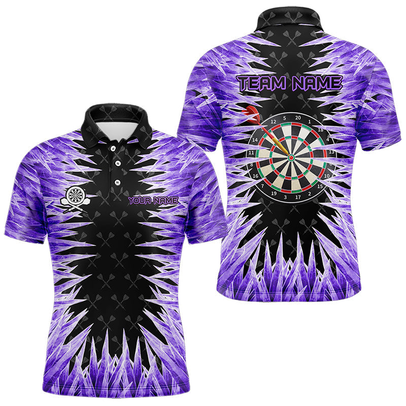 Individuelles lila eisiges Dartbrett-Poloshirt für Herren, cooles Dart-Teamtrikot TDM3482