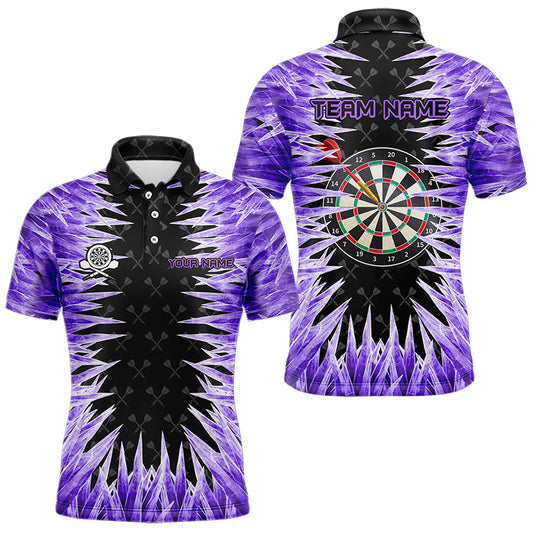 Individuelles lila eisiges Dartbrett-Poloshirt für Herren, cooles Dart-Teamtrikot TDM3482