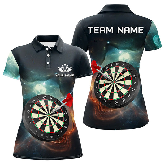Individuelles Dartbrett Galaxie Universum Herren Poloshirt, Dart Teamtrikot TDM1305