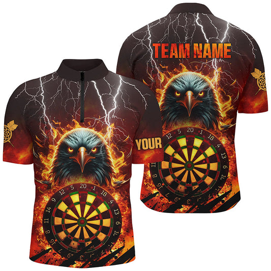 Dartboard Feuer Flamme Adler Dart Herren Shirt, Dart Team Liga Trikot TDM1685