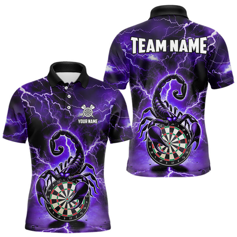 Lila Lightning-Thunder Skorpion-Dartshirt Für Herren – Liga-Teamtrikot Polo & 1/4 Zip TDM4865