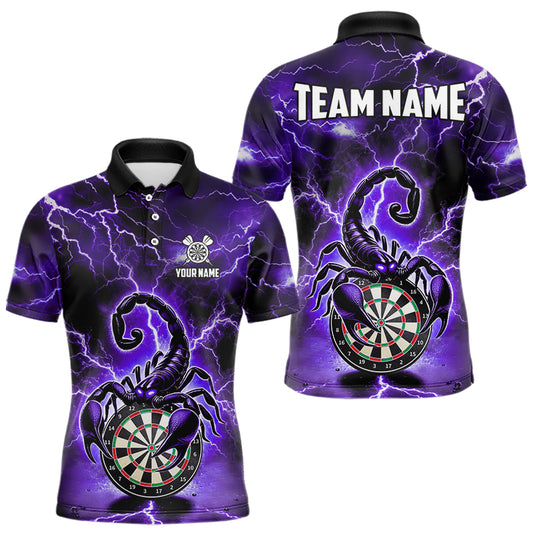 Lila Lightning-Thunder Skorpion-Dartshirt Für Herren – Liga-Teamtrikot Polo & 1/4 Zip TDM4865