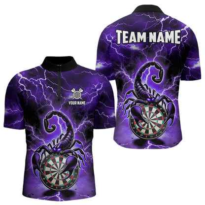 Lila Lightning-Thunder Skorpion-Dartshirt Für Herren – Liga-Teamtrikot Polo & 1/4 Zip TDM4865