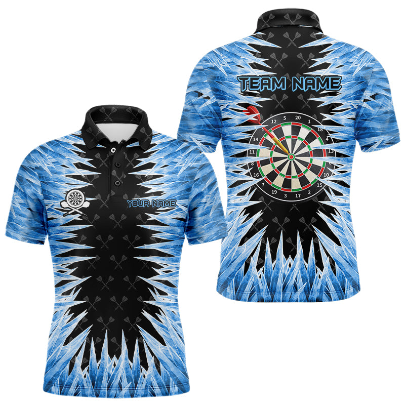 Personalisierte Darts Board Blau Eisig 3D Gedruckte Herren Dartshirts Coole Darttrikots Für Teams TDM3060