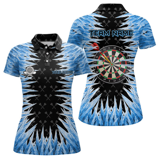 Dartboard Blau Eis 3D Druck Damen-Dartshirts, personalisierte coole Darttrikots für Teams TDM3060