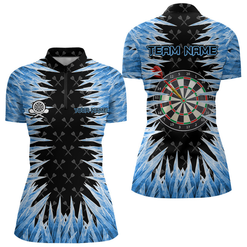 Dartboard Blau Eis 3D Druck Damen-Dartshirts, personalisierte coole Darttrikots für Teams TDM3060