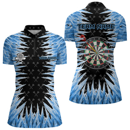 Dartboard Blau Eis 3D Druck Damen-Dartshirts, personalisierte coole Darttrikots für Teams TDM3060
