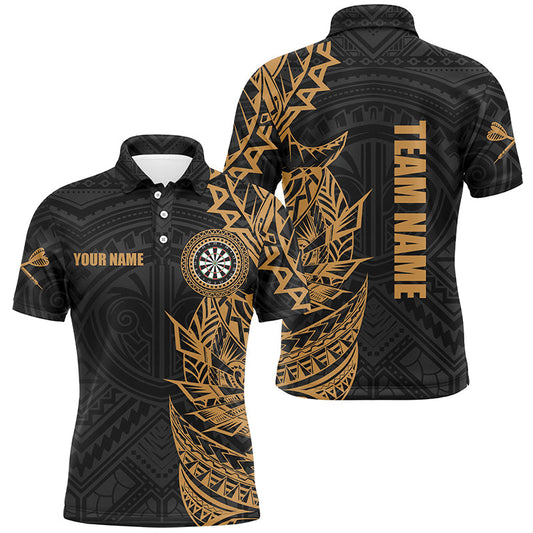 Individuelles goldenes Tribal-Dart-Poloshirt für Herren, Darttrikot TDM3062