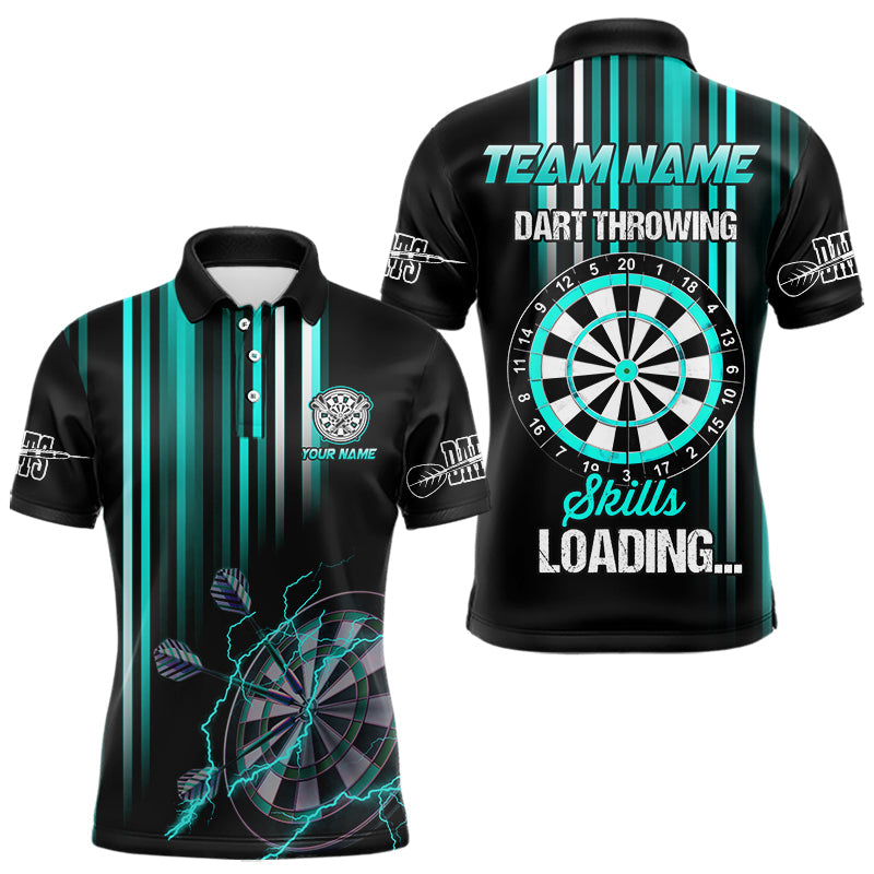 Individuelles Türkises Dart Werfen Fähigkeiten Dart Poloshirt Für Herren – Lustiges Darttrikot TDM3789