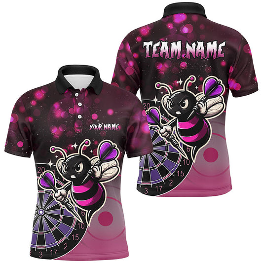 Individuelles Pinkes Dart Bienen Herren Poloshirt, Lustiges Darttrikot Geschenk TDM2105