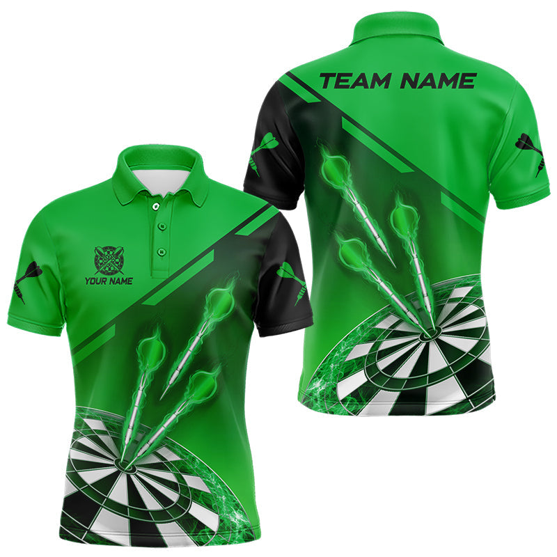 Individuelles grünes Dart-Poloshirt für Herren, Dart-Team-Uniformtrikot TDM3084