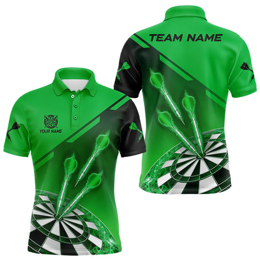 Individuelles grünes Dart-Poloshirt für Herren, Dart-Team-Uniformtrikot TDM3084