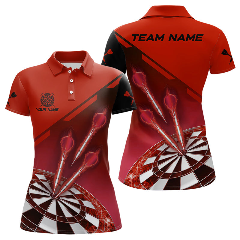 Individuelles Rotes Dart Poloshirt für Damen, Dart Trikot Team-Uniform TDM3085