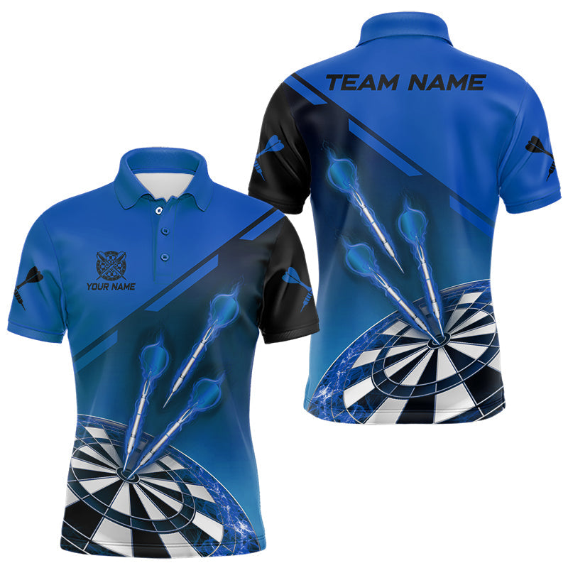 Individuelles blaues Dart-Poloshirt für Herren, Dart-Team-Uniformtrikot TDM3086