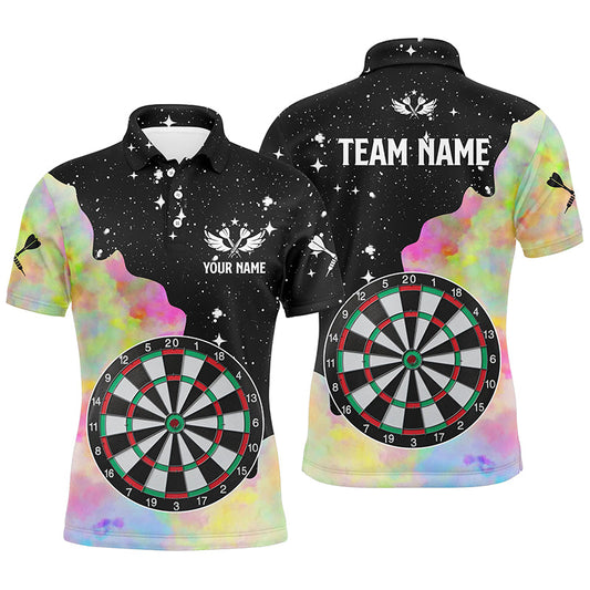 Individuelles Dartbrett Bunt Und Grunge Stil Herren Dart Poloshirt, Dart Teamtrikot TDM1336