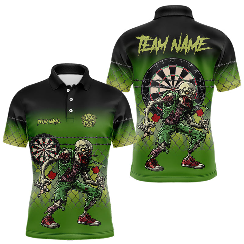 Individuelles witziges Zombiegrünes Dart-Poloshirt für Herren – Team-Darttrikots TDM3805