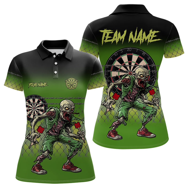 Lustiges Zombiegrünes Dart-Poloshirt für Damen – Team Dart Trikots TDM3805