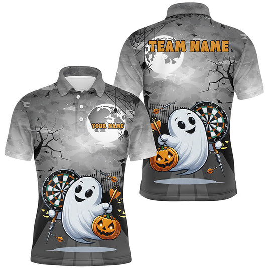 Individuelles Lustiges Geist Halloween Herren Poloshirt, Halloween-Darttrikot für Team TDM2628