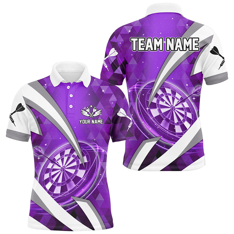 Individuelles lilanes Dartboard-Poloshirt für Herren, Dart-Teamtrikot TDM3342