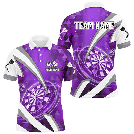 Individuelles lilanes Dartboard-Poloshirt für Herren, Dart-Teamtrikot TDM3342