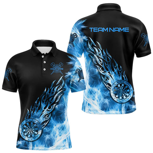 Schwarz Und Blau Licht Eisig Herren Darts Polo & Viertelreißverschluss Maßgeschneiderte Dartshirts Teamtrikots TDM3345