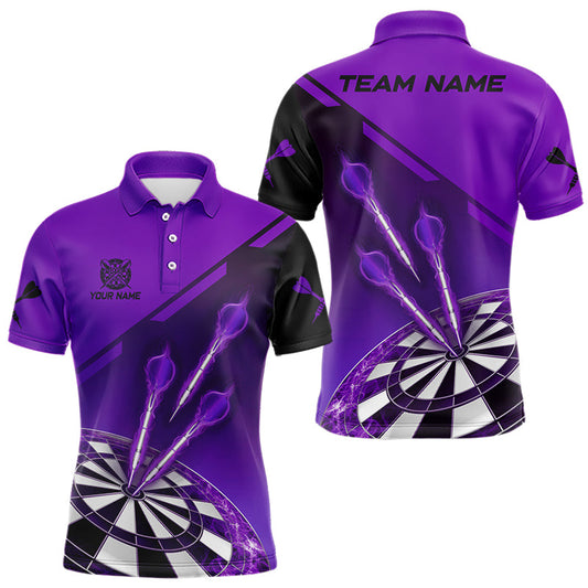 Individuelle lila Dart-Poloshirts für Herren, Dart-Teamuniform TDM3520