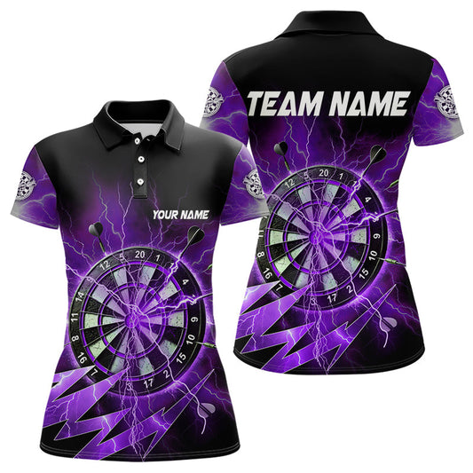 Individuelles Lilanes Dartbrett-Gewitter Dart-Poloshirt für Damen – Team Dart Trikots TDM3811