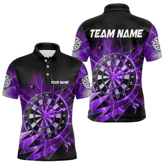 Individuelles lilafarbenes Dartbrett-Gewitter-Dart-Poloshirt für Herren – Team-Darttrikots TDM3811