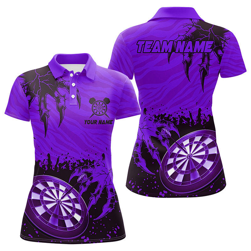 Individuelles Lustiges Klaue-Dartbrett-Lila Herren Poloshirt, Team-Liga-Darts-Trikot TDM2652
