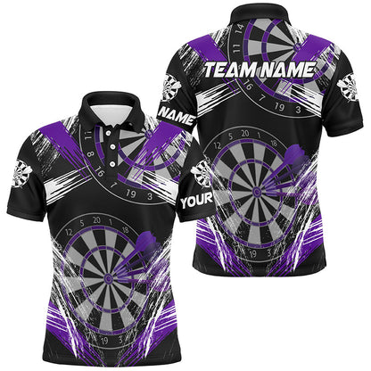 Personalisierte Darts Turnier Grunge Stil Herren Dartshirts Darts Teamtrikots | Lila TDM3117