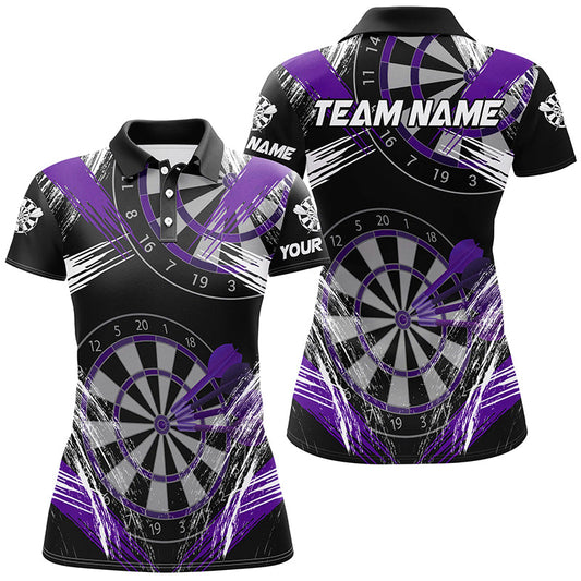 Dartturnier Grunge-Stil Damen-Dartshirts, personalisierte Dart-Teamtrikots |Lila TDM3117