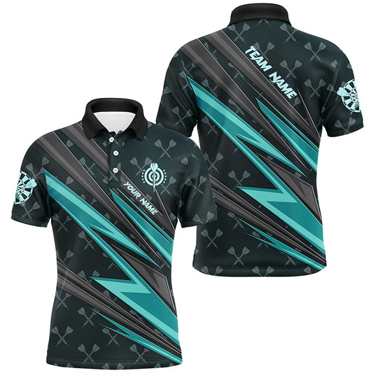 Individuelles türkisfarbenes Dartboard-Poloshirt für Herren, Dart-Teamtrikot TDM3368