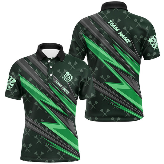 Individuelles grünes Dartboard-Poloshirt für Herren, Dart-Teamtrikot TDM3369