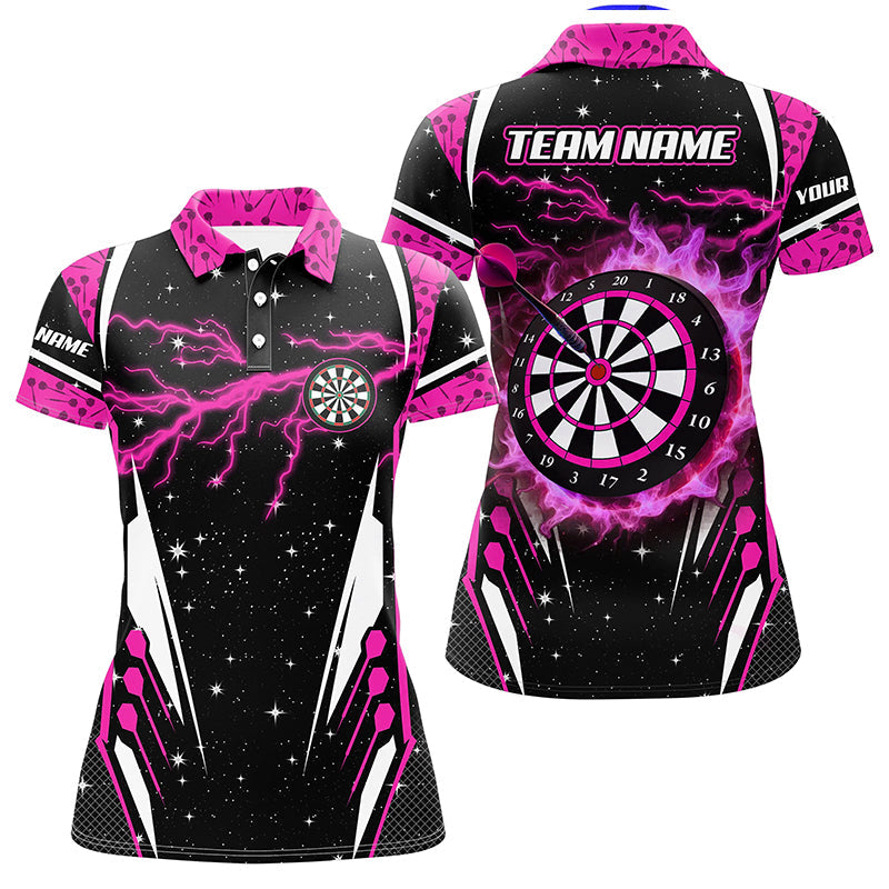 Individuelles Thunder Lightning Pink Herren Poloshirt, Darttrikot Team Liga TDM2148