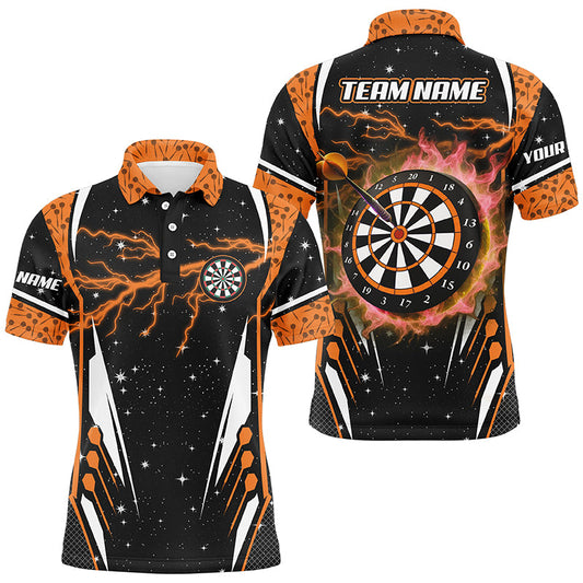 Individuelles Thunder Lightning Orange Herren Poloshirt, Darttrikot Team Liga TDM2149