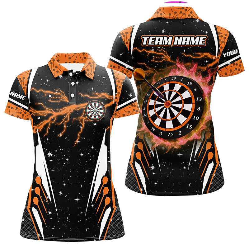 Individuelles Thunder Lightning Orange Herren Poloshirt, Darttrikot Team Liga TDM2149
