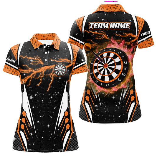 Individuelles Thunder Lightning Orange Herren Poloshirt, Darttrikot Team Liga TDM2149